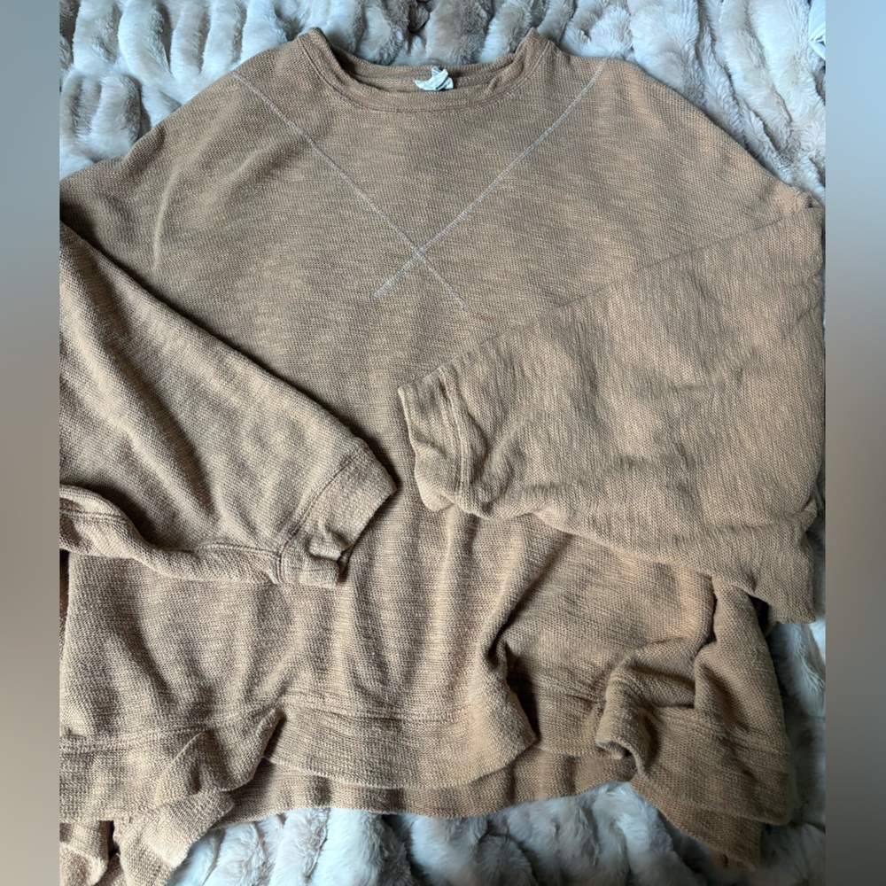 Free People tan/ mustard yellow Sweater